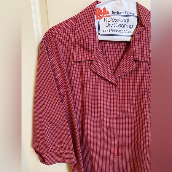 Venezia Tops - Plaid Collared Blouse